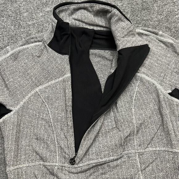 Lululemon Pullover Womens 6 Swiftly Tech Half Zip Run Jacket Hoodie Herringbone - Picture 4 of 11